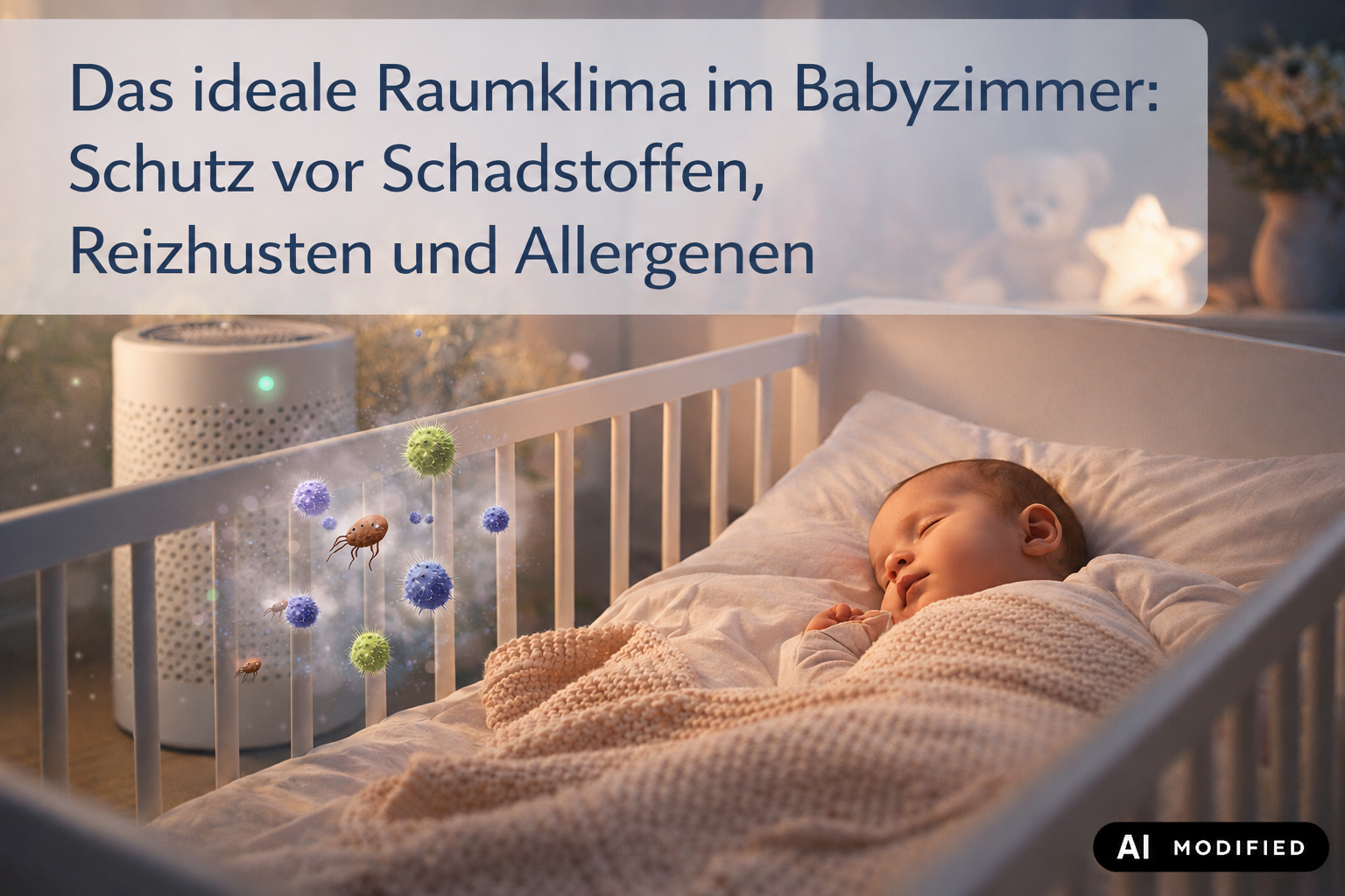 Titelbild Blog Raumklima Babyzimmer , Bild ist AI modified
